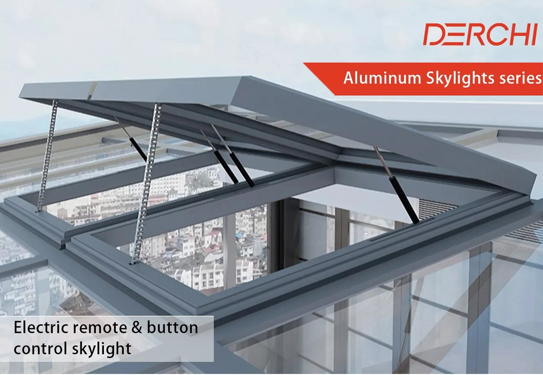 Window Roof Window Skylight Magnetic Screen Design Aluminium Tempered Glass Aluminum Alloy New Customized Swing Customized Size